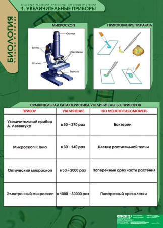 Вещества растений. Клеточное строение (Комплект таблиц 12 шт. Биология) 2-072-615