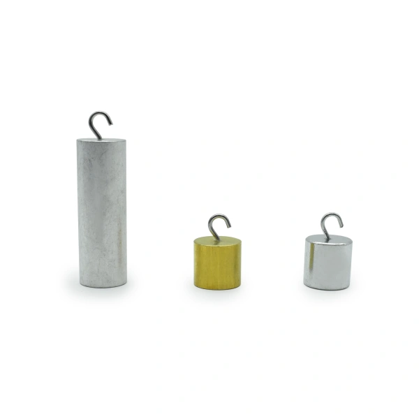 Набор тел равной массы (латунь, сталь, алюминий) цилиндры