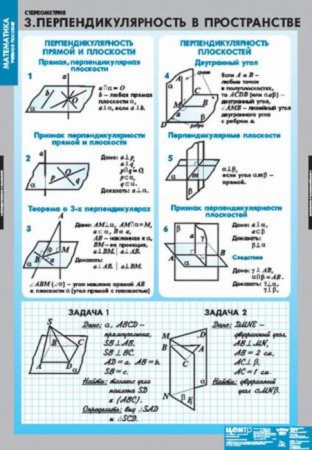 Стереометрия (Комплект таблиц 9 шт. Математика) 4-8475-009 Стереометрия (Комплект таблиц 9 шт. Математика) 4-8475-009