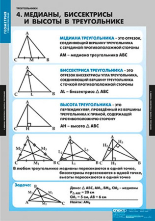 Треугольники (Комплект таблиц 14 шт. Математика) 2-030-340