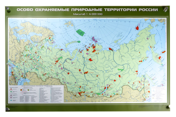 Особо охраняемые природные территории России, 100x140 см (Карта. География 8-9 кл.) КН-0813 Особо охраняемые природные территории России, 100x140 см (Карта. География 8-9 кл.) КН-0813