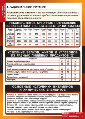 Здоровый образ жизни (Комплект таблиц 8 шт. ОБЖ) 5-8649-008