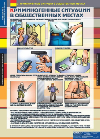 Поведение в криминогенных ситуациях (Комплект таблиц 9 шт. ОБЖ) 5-8526-009 Поведение в криминогенных ситуациях (Комплект таблиц 9 шт. ОБЖ) 5-8526-009
