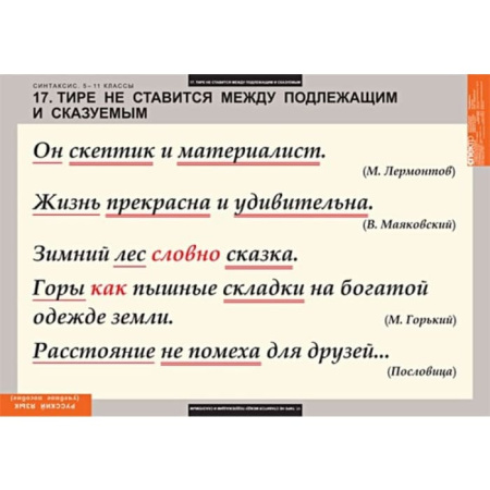 Синтаксис (Комплект таблиц 19 шт. Русский язык 5-11 кл.) 5-8626-019 Синтаксис (Комплект таблиц 19 шт. Русский язык 5-11 кл.) 5-8626-019