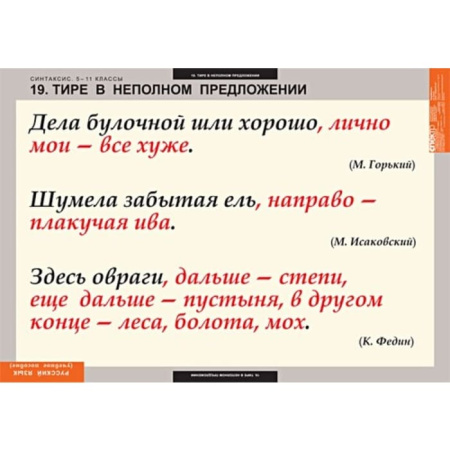 Синтаксис (Комплект таблиц 19 шт. Русский язык 5-11 кл.) 5-8626-019 Синтаксис (Комплект таблиц 19 шт. Русский язык 5-11 кл.) 5-8626-019
