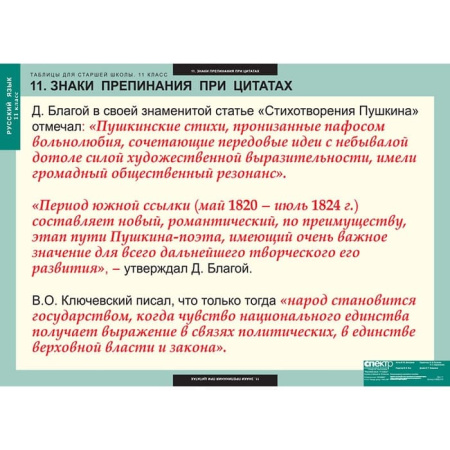 Русский язык (Комплект таблиц 16 шт. 11 кл.) 5-8662-016 Русский язык (Комплект таблиц 16 шт. 11 кл.) 5-8662-016