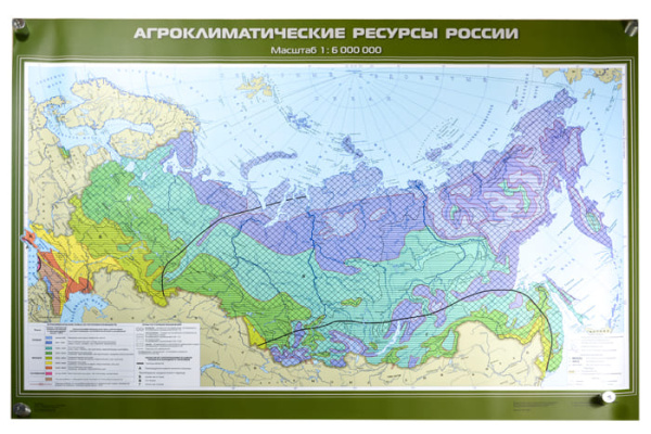 Агроклиматические ресурсы России, 100x140 см (Карта. География 8-9 кл.) КН-0801 Агроклиматические ресурсы России, 100x140 см (Карта. География 8-9 кл.) КН-0801