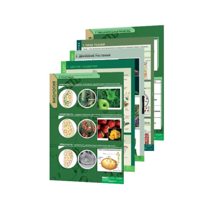 Комплект демонстрационных учебных таблиц по курсу биологии и введение в экологию (12 компл, 120 таб)