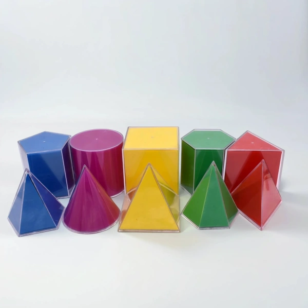 Набор прозрачных геометрических тел с разверткой (10 фигур)