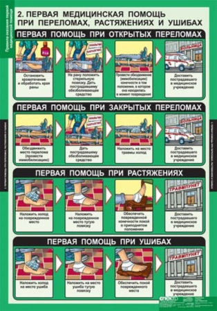 Правила оказания первой медицинской помощи (Комплект таблиц 15 шт. ОБЖ) 5-8525-011