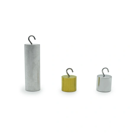 Набор тел равной массы (латунь, сталь, алюминий) цилиндры