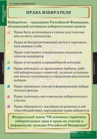 Избирательное право (Комплект таблиц 10 шт. История) 5-8695-010